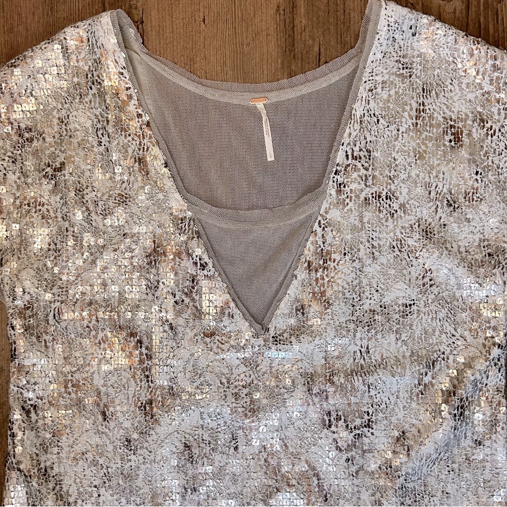Free People Midnight Dreamer Sequin Mesh Mini Dress - Picture 5 of 11